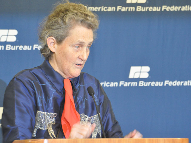 Livestock handling expert Temple Grandin at the American Farm Bureau Federation meeting. (DTN photo by Chris Clayton)
